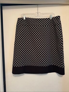 Ann Taylor Factory Black & White Geometric Mini Skirt